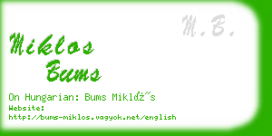 miklos bums business card